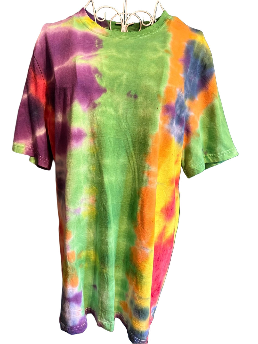 Wrangler Tie-Dye Tee in Green, Purple & Orange